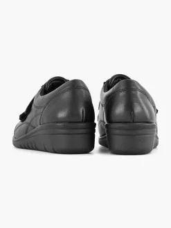 Sneakers|Medicus Zwarte Leren Comfort Sneaker Klittenband