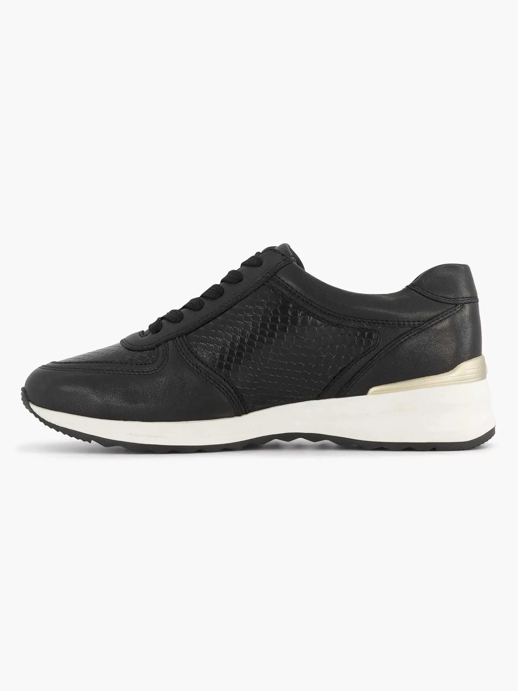 Comfort Schoenen|Medicus Zwarte Leren Comfort Sneaker