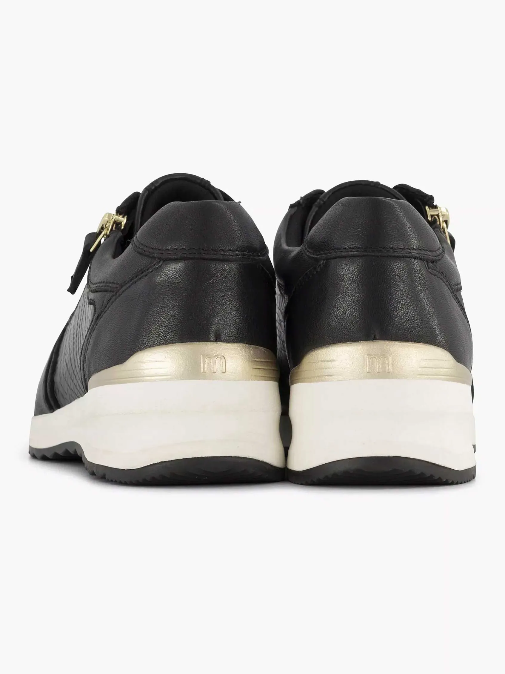 Comfort Schoenen|Medicus Zwarte Leren Comfort Sneaker