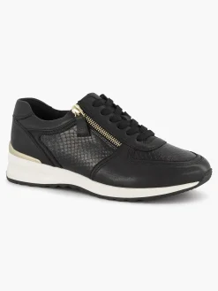 Comfort Schoenen|Medicus Zwarte Leren Comfort Sneaker