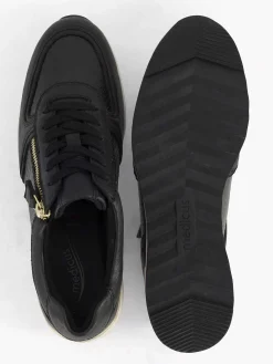 Comfort Schoenen|Medicus Zwarte Leren Comfort Sneaker