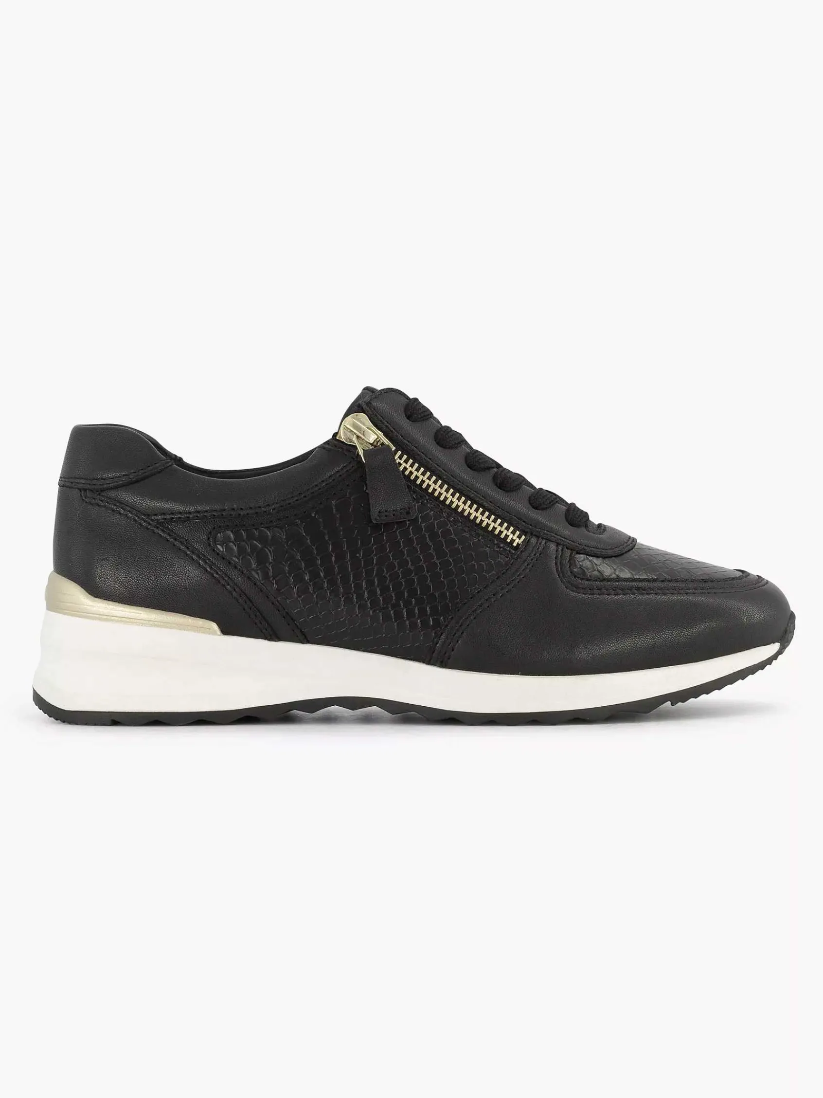 Comfort Schoenen|Medicus Zwarte Leren Comfort Sneaker