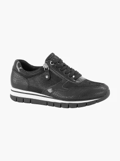 Comfort Schoenen|Medicus Zwarte Leren Comfort Sneaker Croco