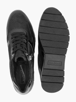 Comfort Schoenen|Medicus Zwarte Leren Comfort Sneaker Croco