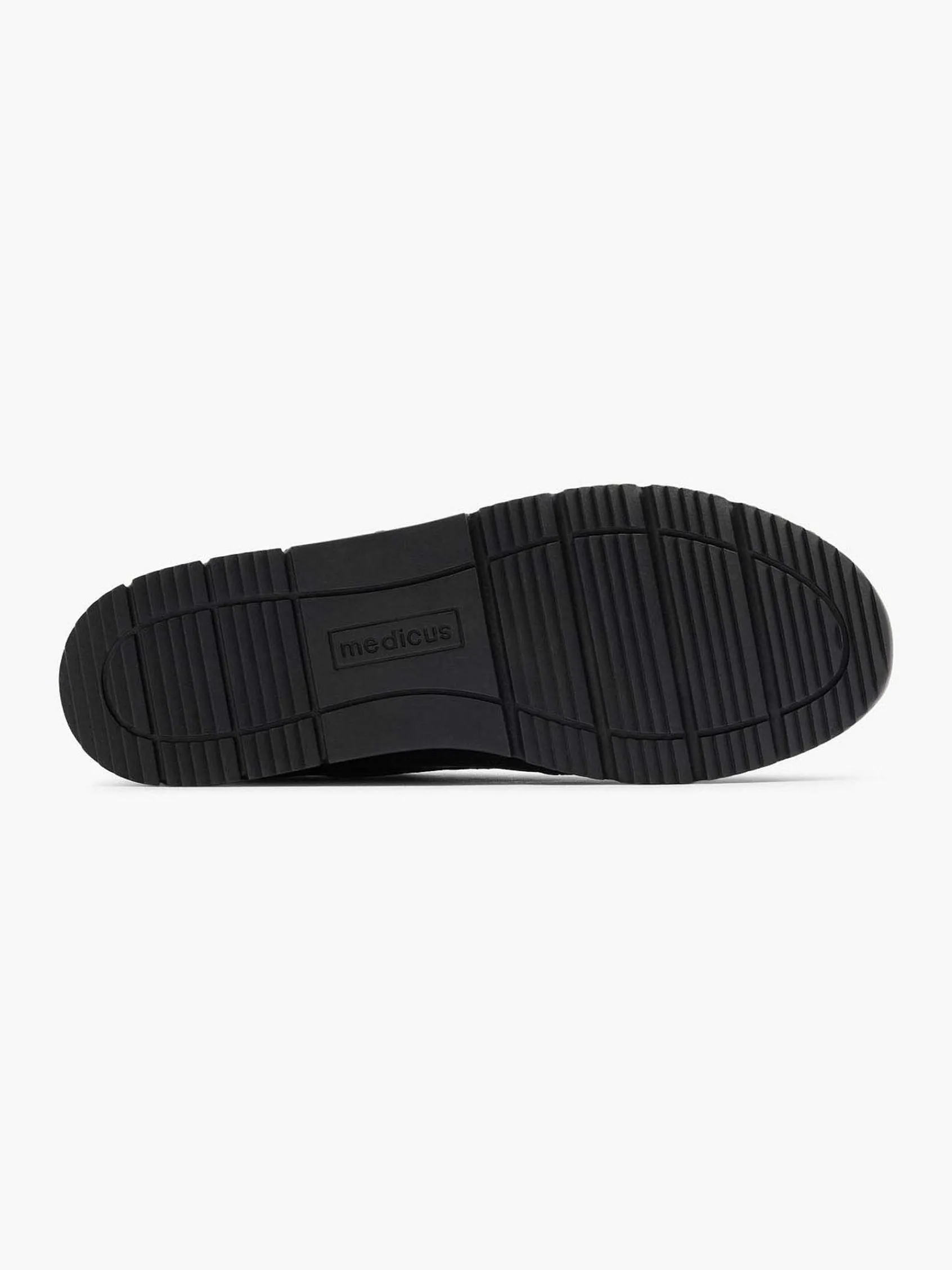 Comfort Schoenen|Medicus Zwarte Leren Comfort Sneaker