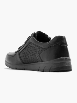 Comfort Schoenen|Medicus Zwarte Leren Comfort Sneaker