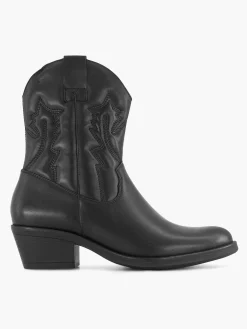 Enkellaarzen & Boots|Oxmox Zwarte Leren Cowboy Laars
