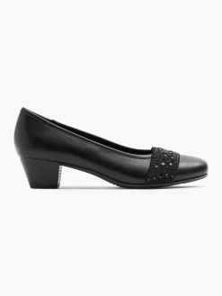 Comfort Schoenen|Easy Street Zwarte Leren Pump