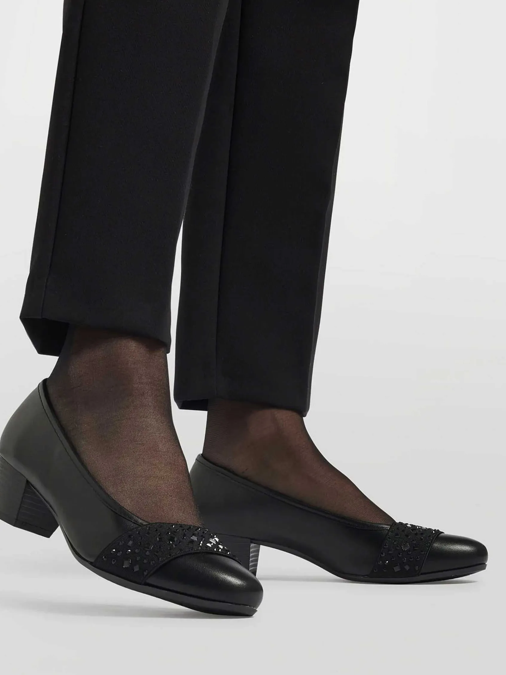Comfort Schoenen|Easy Street Zwarte Leren Pump