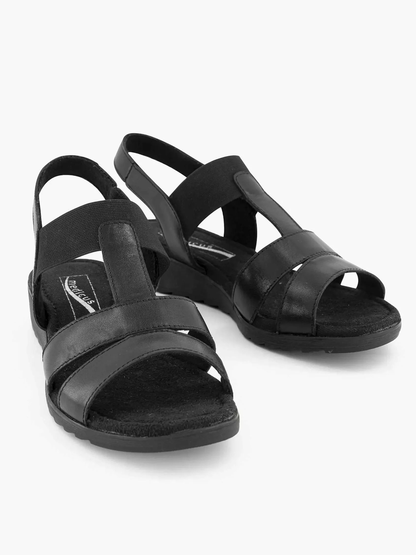 Sandalen|Medicus Zwarte Leren Sandaal