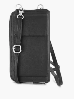 Online Exclusive Accessoires|5th Avenue Zwarte Leren Telefoontas
