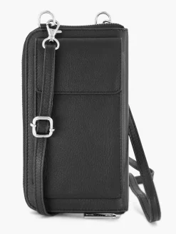Online Exclusive Accessoires|5th Avenue Zwarte Leren Telefoontas