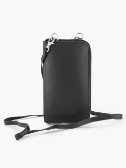 Online Exclusive Accessoires|5th Avenue Zwarte Leren Telefoontas