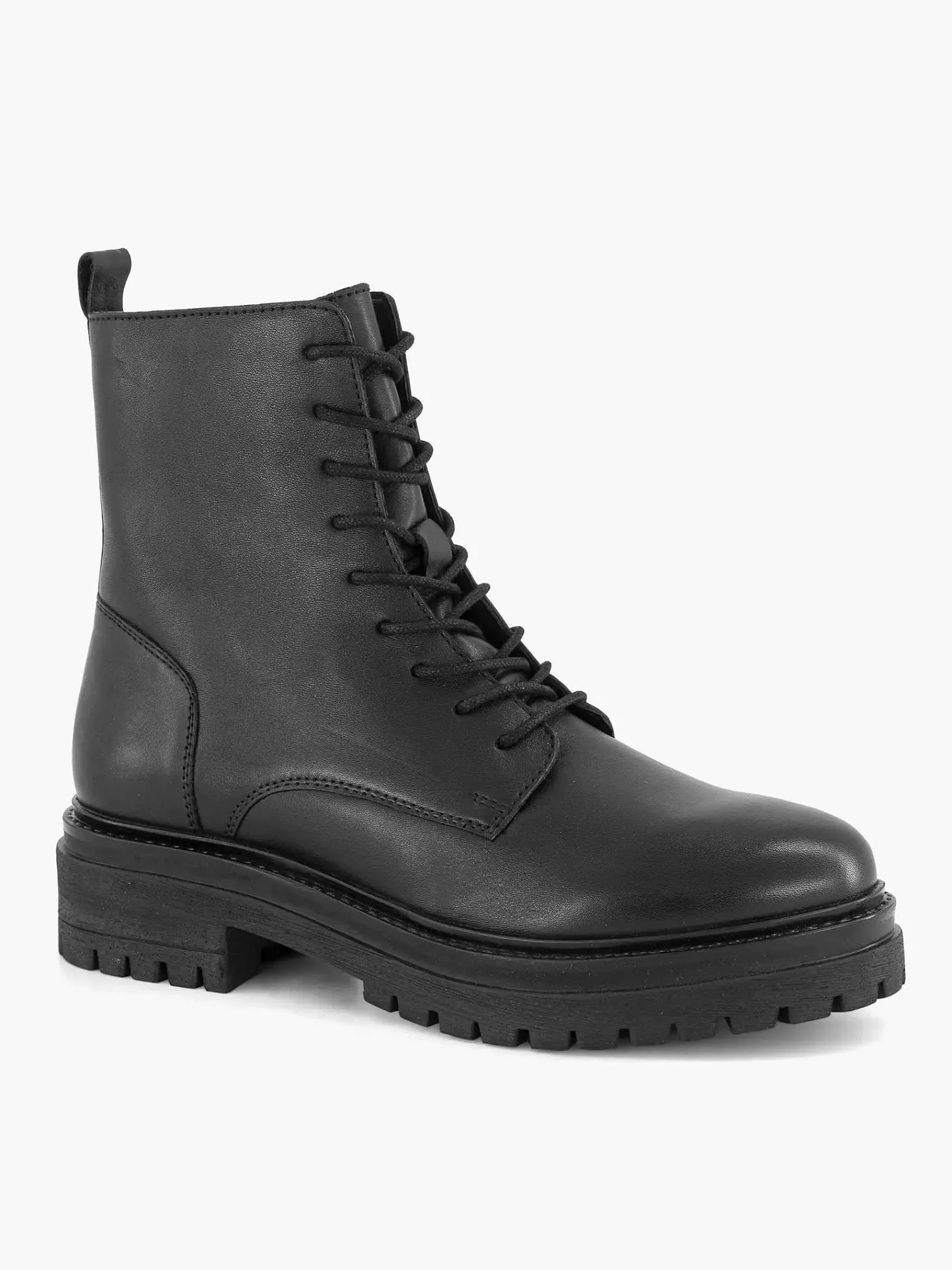 Enkellaarzen & Boots|5th Avenue Zwarte Leren Veterboot
