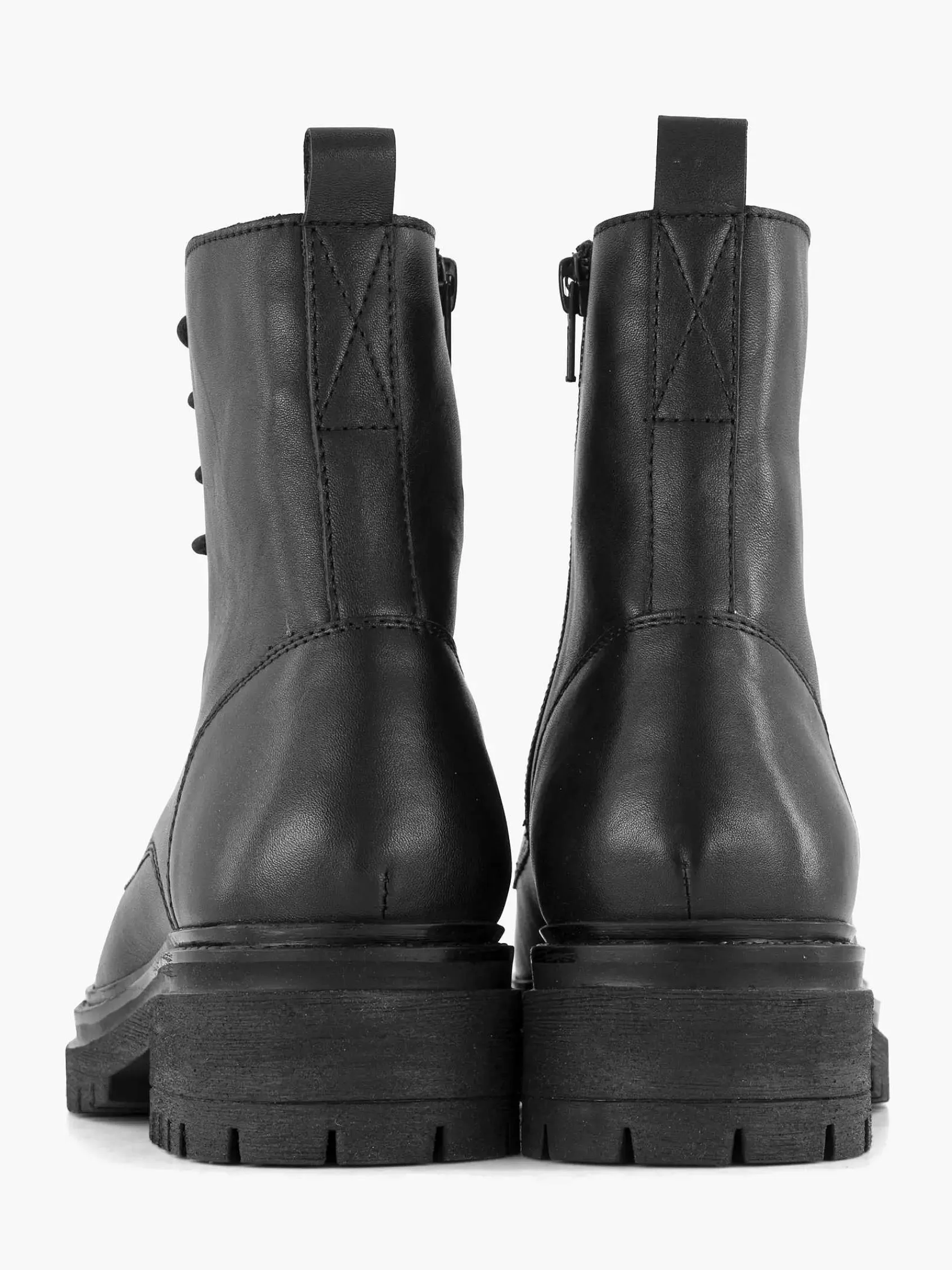 Enkellaarzen & Boots|5th Avenue Zwarte Leren Veterboot