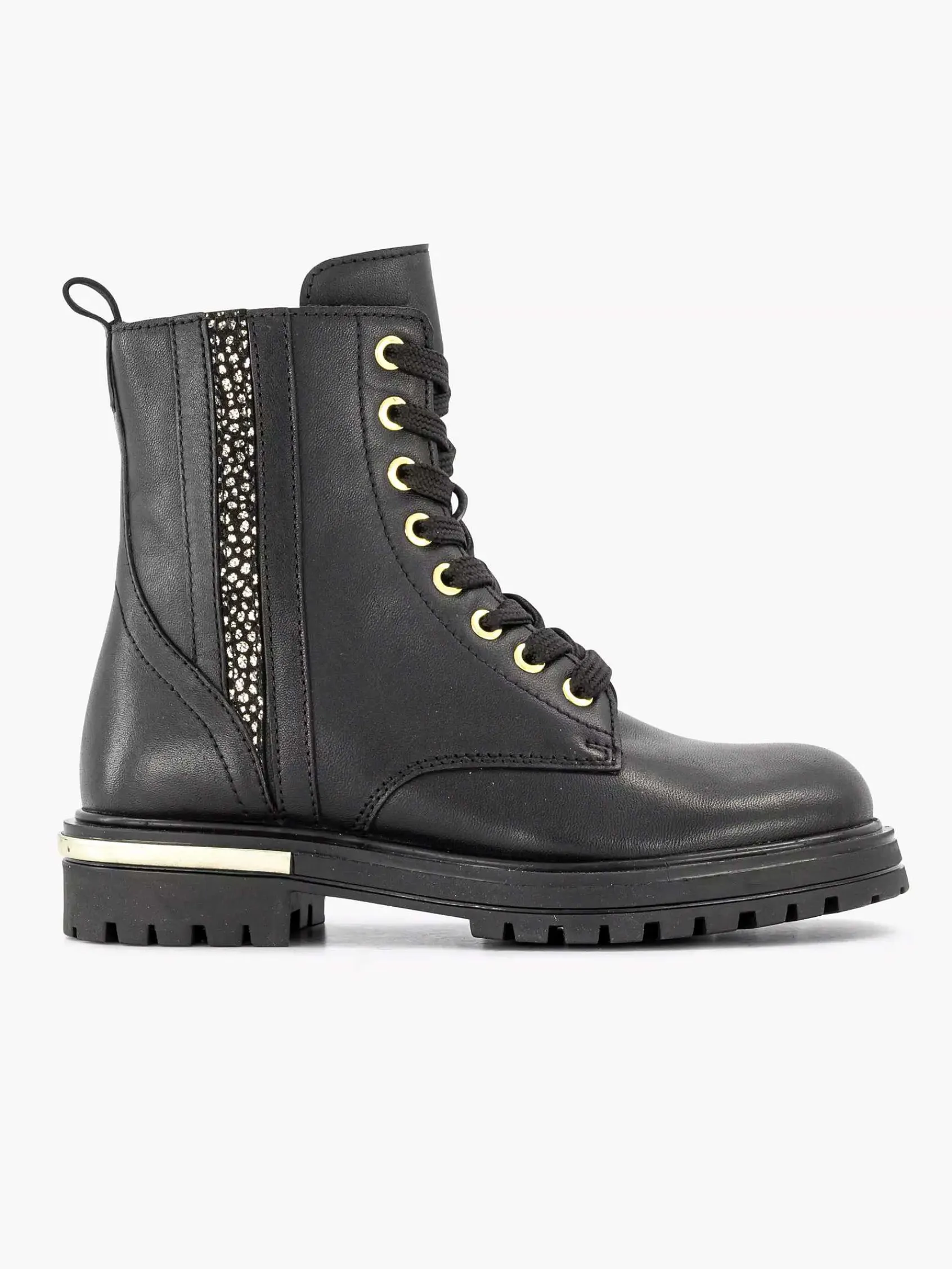 Jongensschoenen|Limelight girl Zwarte Leren Veterboot