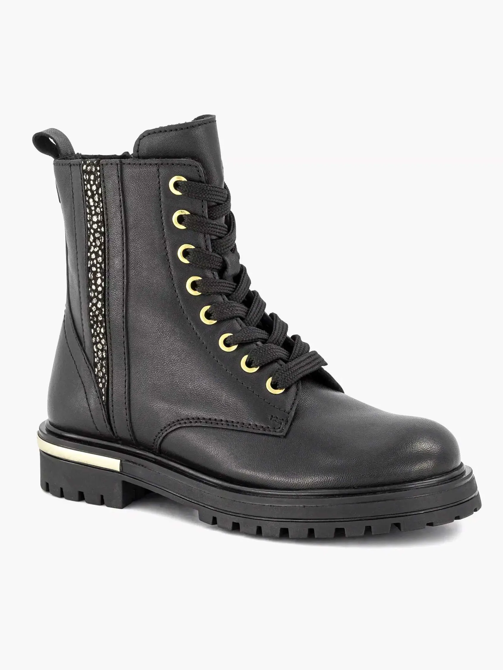Jongensschoenen|Limelight girl Zwarte Leren Veterboot