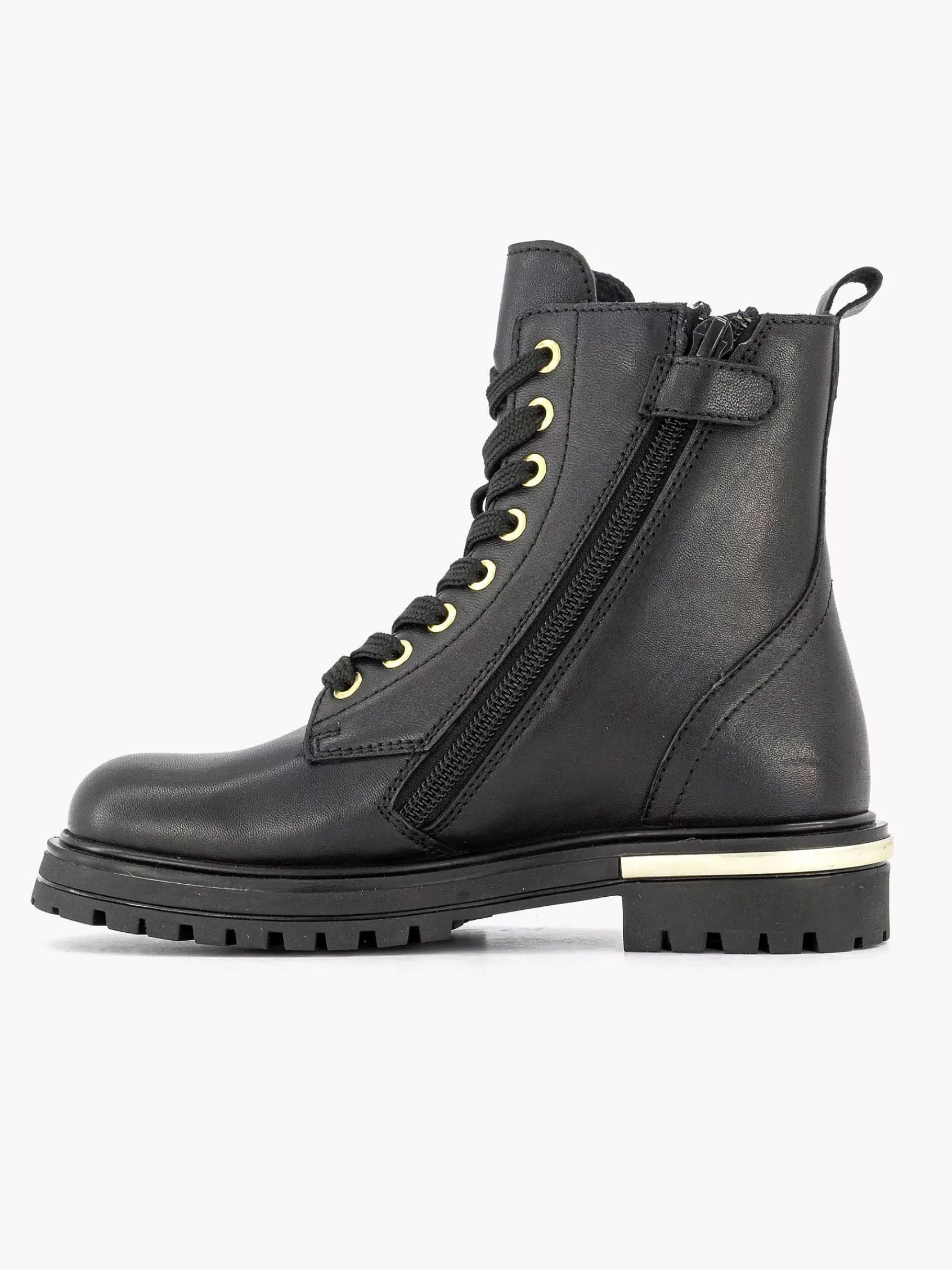Jongensschoenen|Limelight girl Zwarte Leren Veterboot