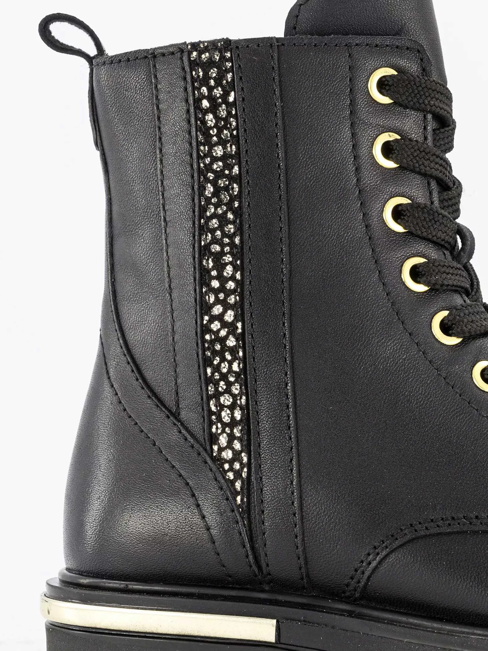 Jongensschoenen|Limelight girl Zwarte Leren Veterboot