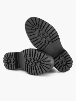Enkellaarzen & Boots|5th Avenue Zwarte Leren Veterboot