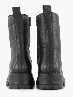 Enkellaarzen & Boots|5th Avenue Zwarte Leren Veterboot