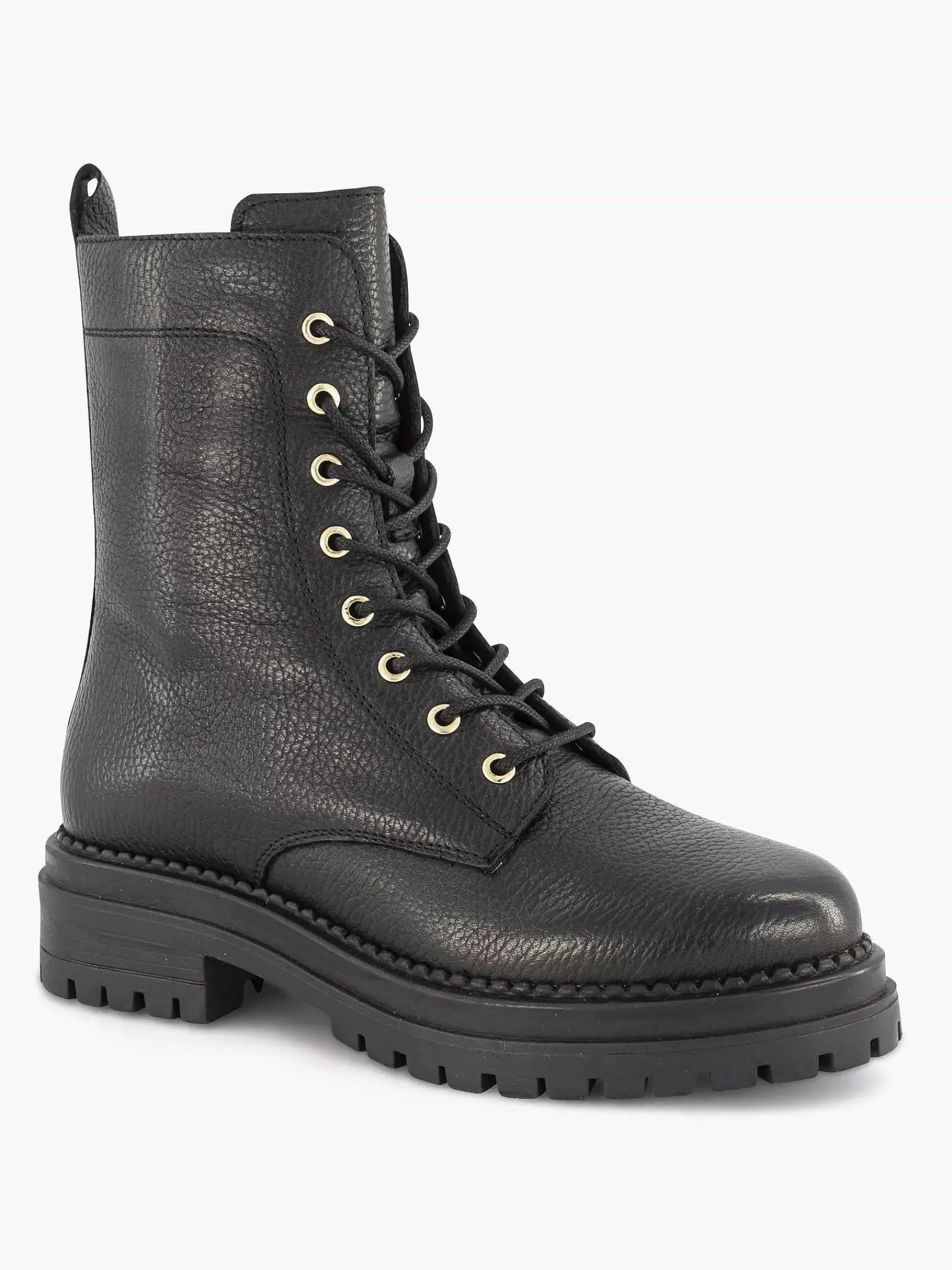 Enkellaarzen & Boots|5th Avenue Zwarte Leren Veterboot