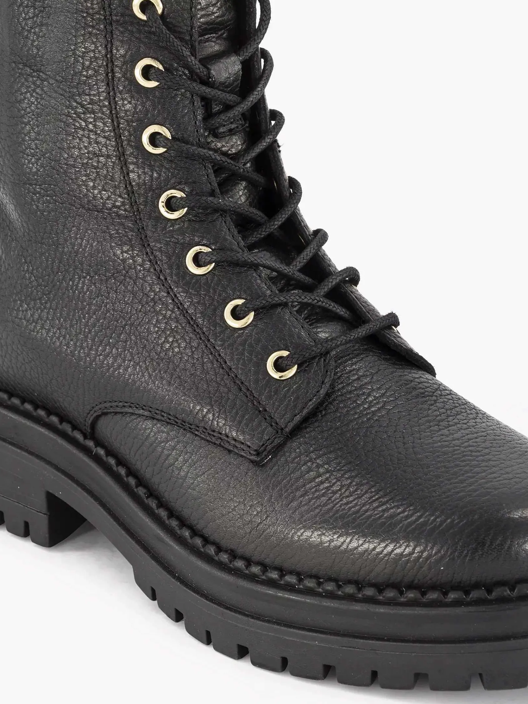 Enkellaarzen & Boots|5th Avenue Zwarte Leren Veterboot