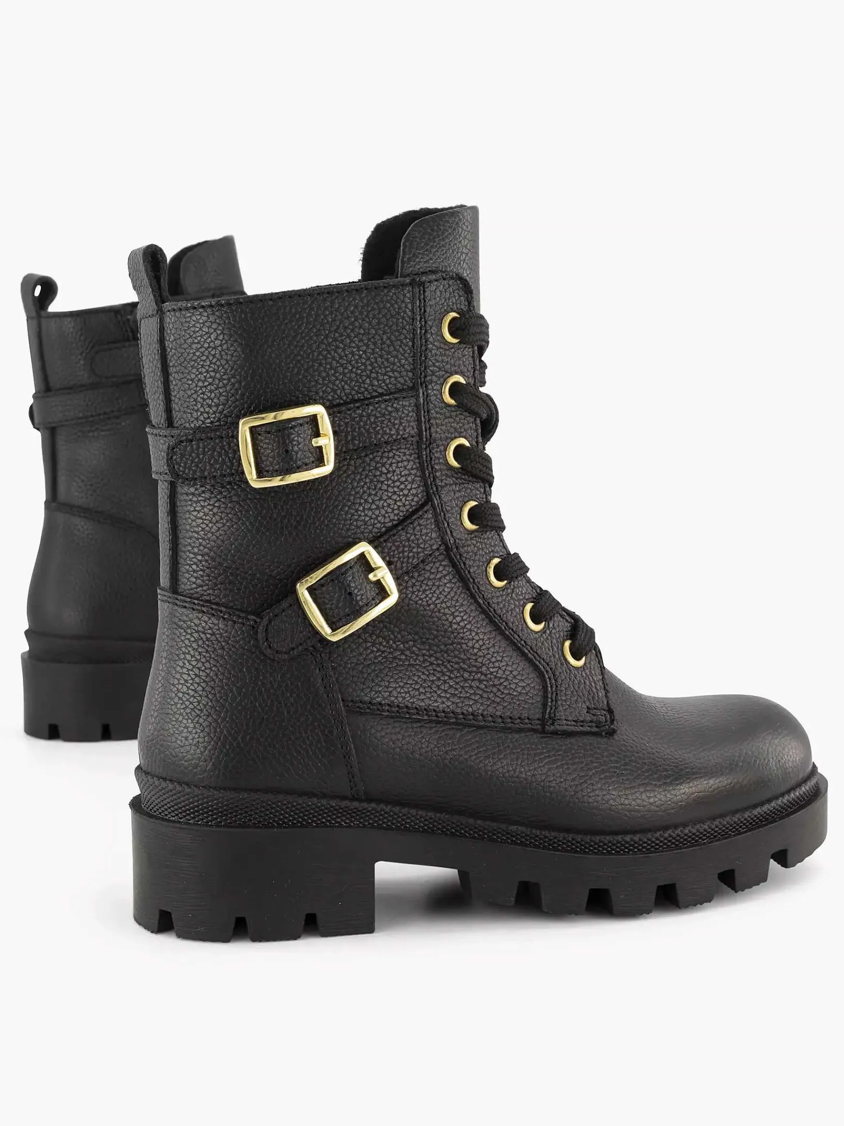 Jongensschoenen|Limelight girl Zwarte Leren Veterboot