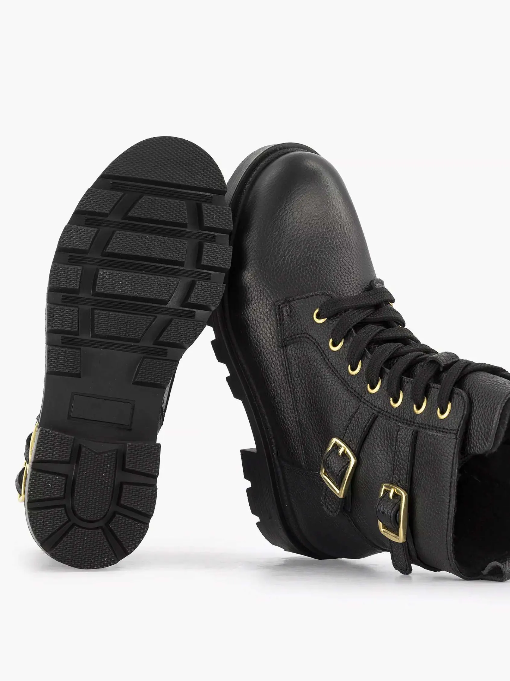 Jongensschoenen|Limelight girl Zwarte Leren Veterboot
