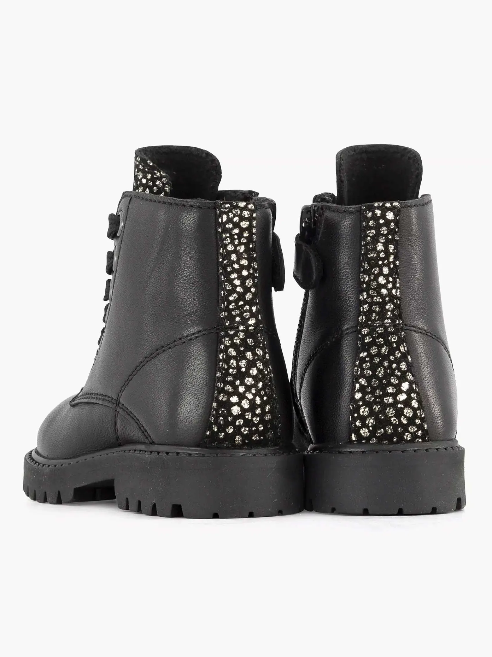 Jongensschoenen|Limelight girl Zwarte Leren Veterboot