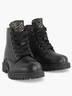 Jongensschoenen|Limelight girl Zwarte Leren Veterboot