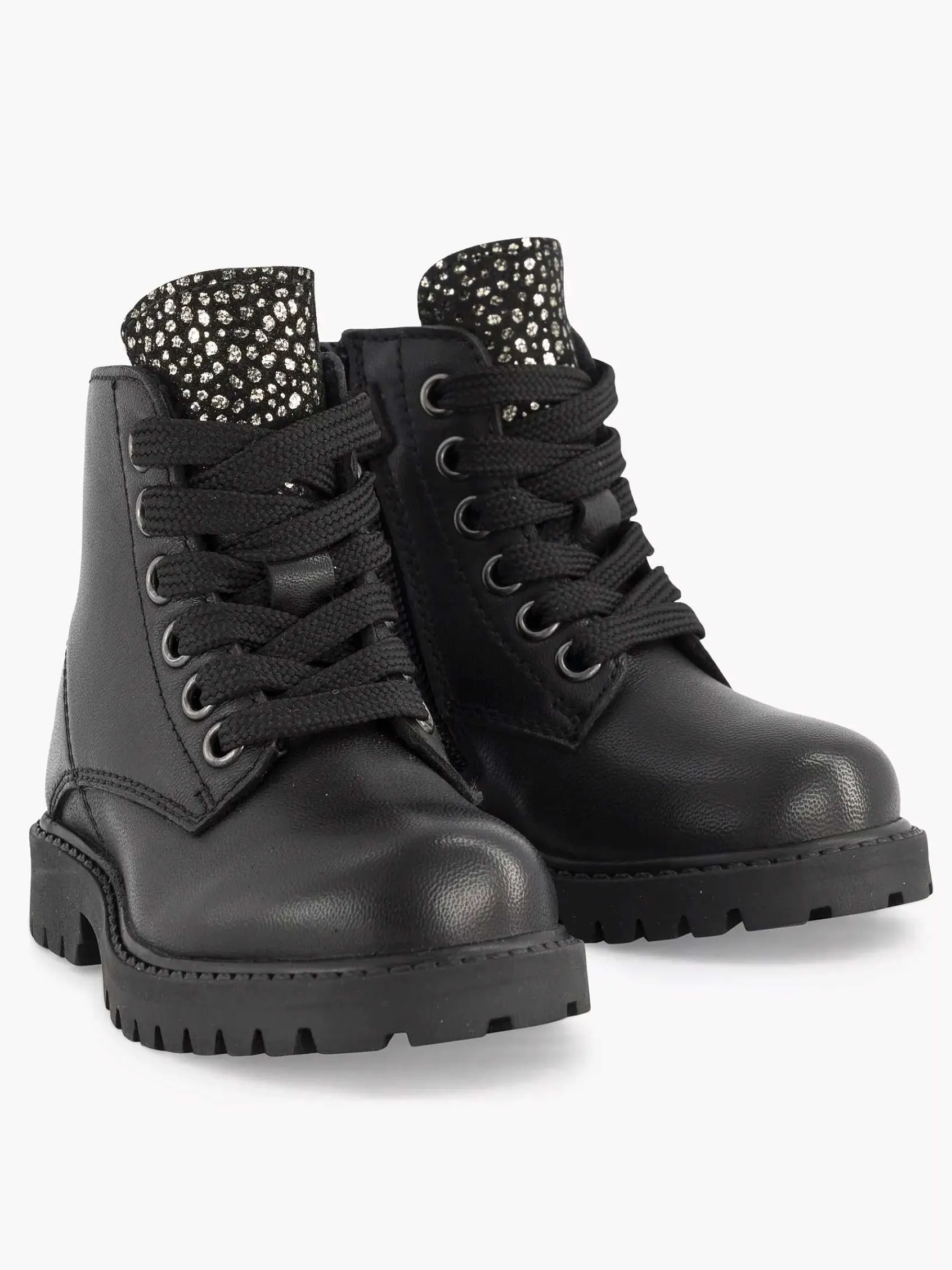 Jongensschoenen|Limelight girl Zwarte Leren Veterboot
