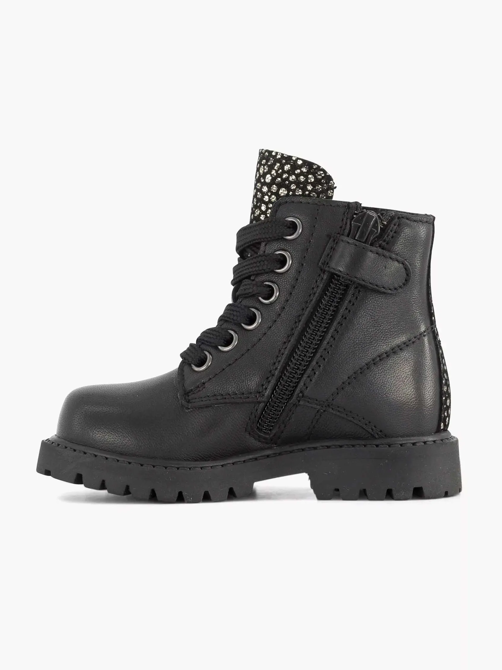 Jongensschoenen|Limelight girl Zwarte Leren Veterboot