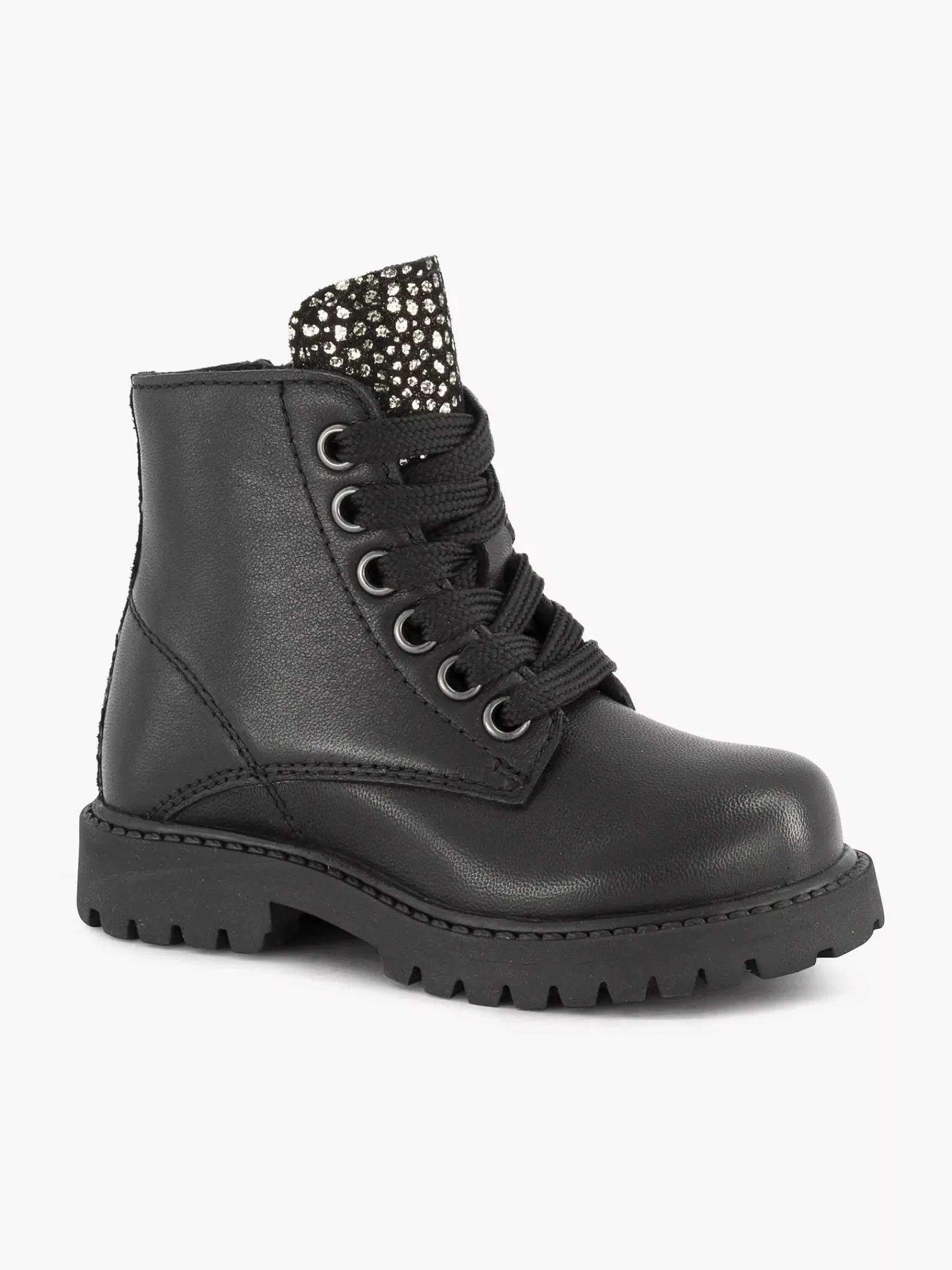 Jongensschoenen|Limelight girl Zwarte Leren Veterboot