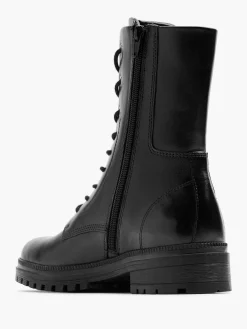 Enkellaarzen & Boots|5th Avenue Zwarte Leren Veterboot