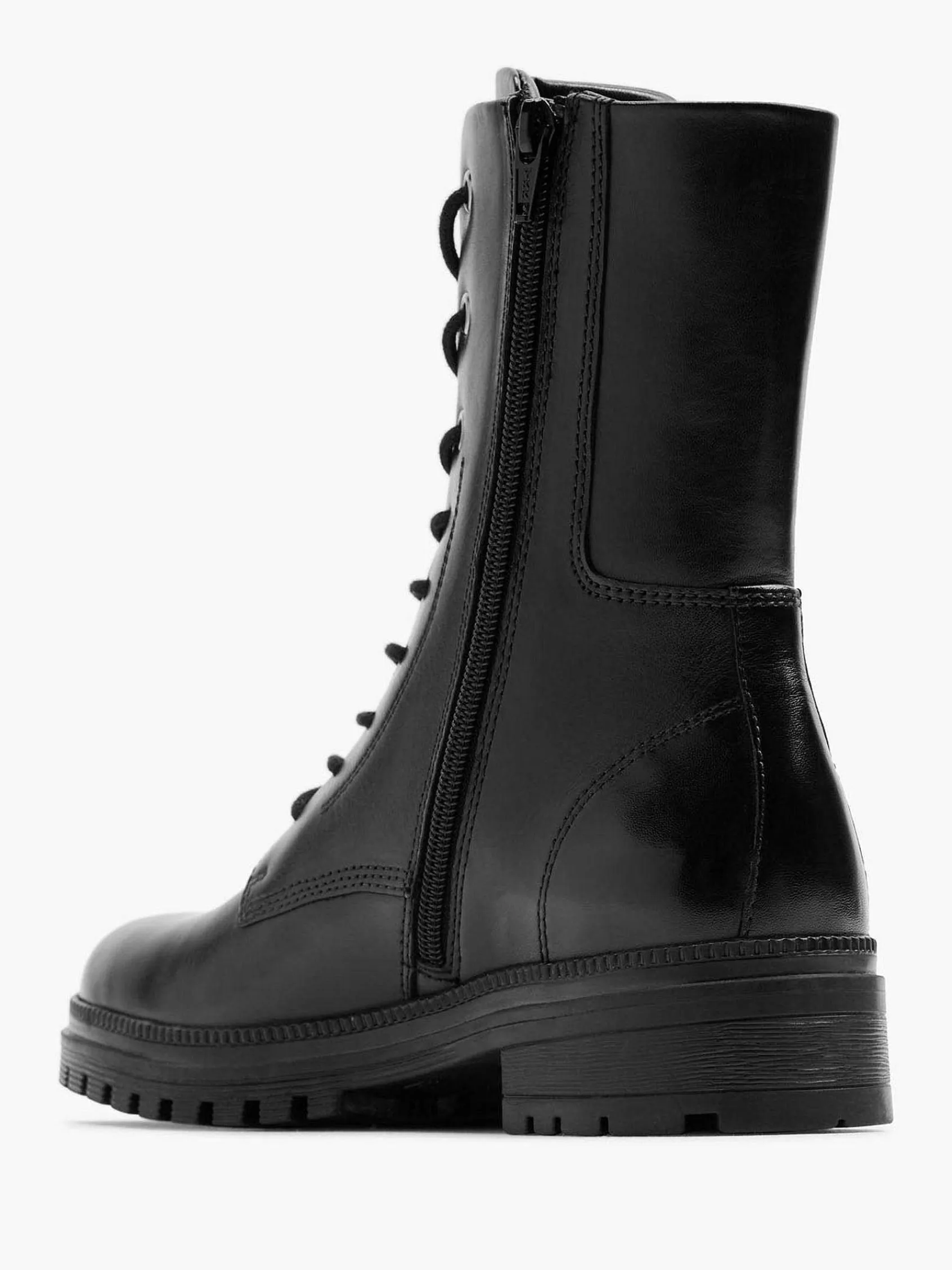 Enkellaarzen & Boots|5th Avenue Zwarte Leren Veterboot