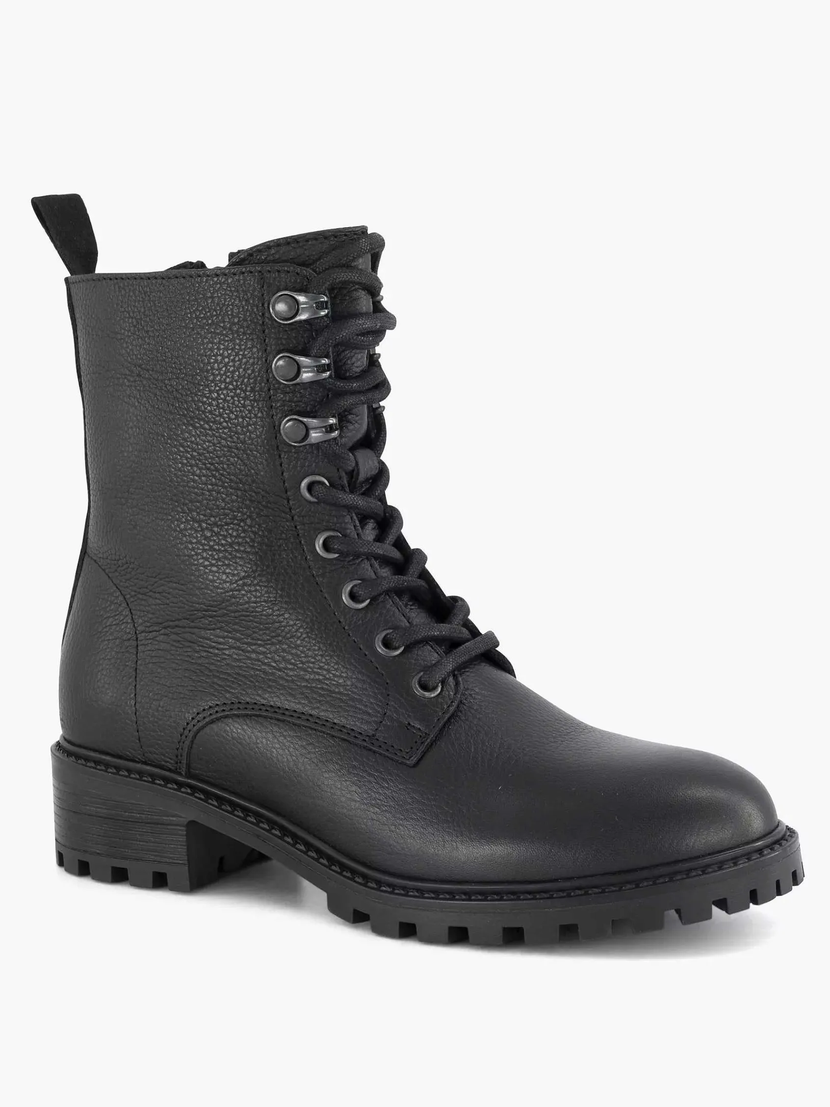 Enkellaarzen & Boots|5th Avenue Zwarte Leren Veterboot