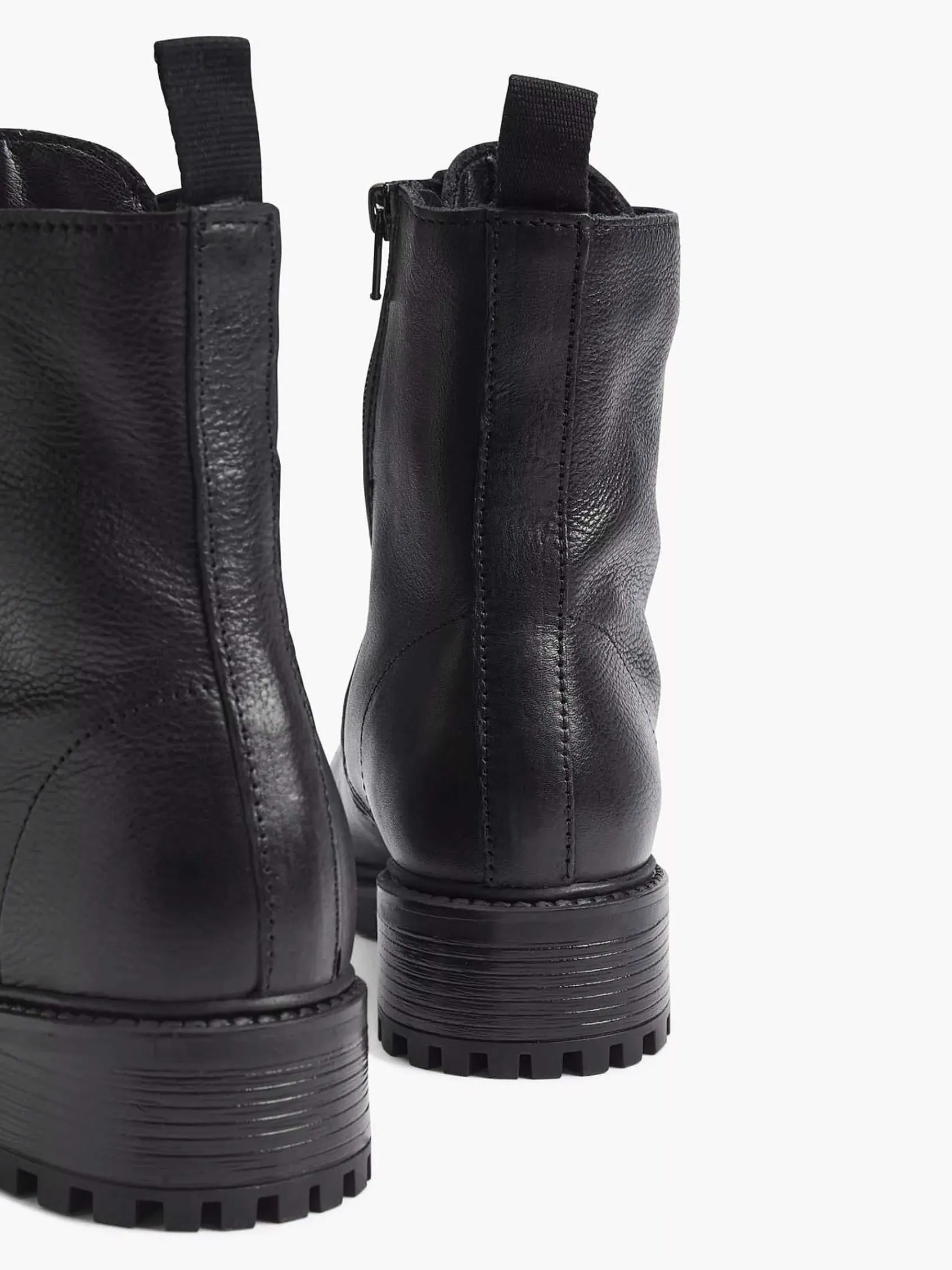 Enkellaarzen & Boots|5th Avenue Zwarte Leren Veterboot