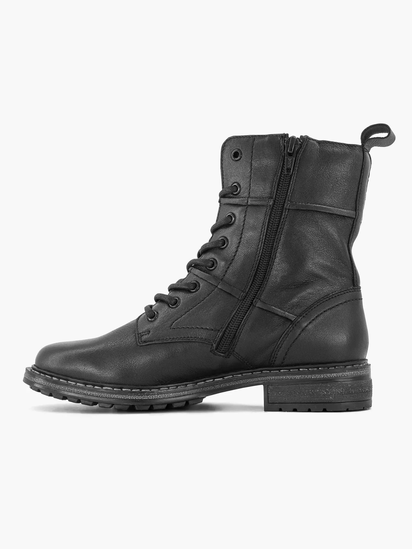 Enkellaarzen & Boots|5th Avenue Zwarte Leren Veterboot