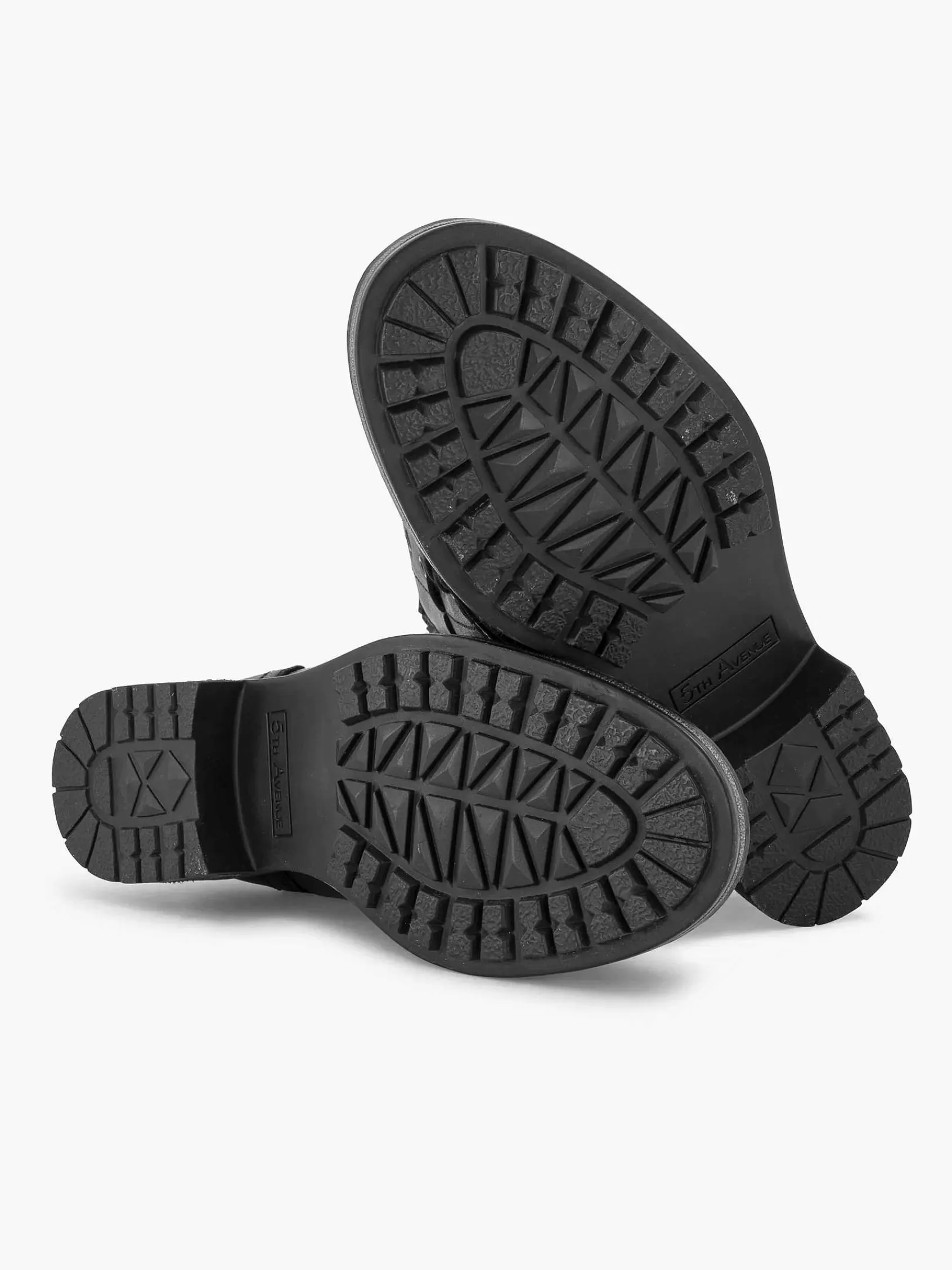 Enkellaarzen & Boots|5th Avenue Zwarte Leren Veterboot