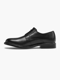 Geklede Schoenen|AM SHOE Zwarte Leren Veterschoen