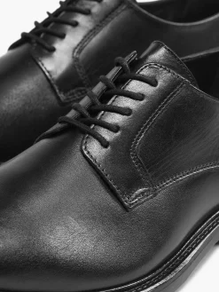 Geklede Schoenen|AM SHOE Zwarte Leren Veterschoen