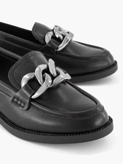 Instappers|Graceland Zwarte Loafer Sierketting