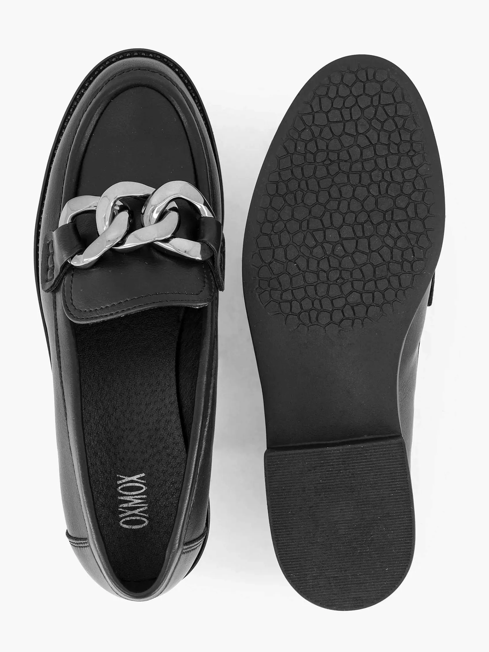 Instappers|Graceland Zwarte Loafer Sierketting