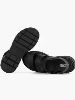 Sandalen|Oxmox Zwarte Platform Sandaal