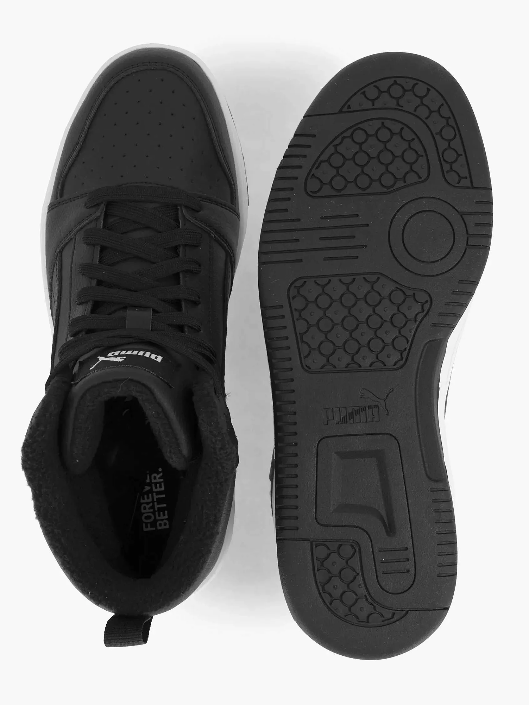 Jongensschoenen|Puma Zwarte Rebound V6 Mid Wtr Jr