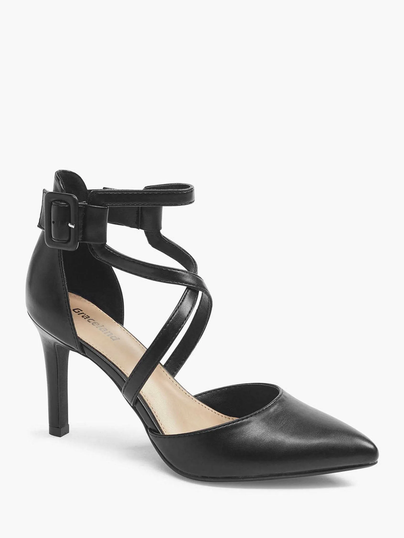 Hoge Hakken|Graceland Zwarte Pump Gespsluiting