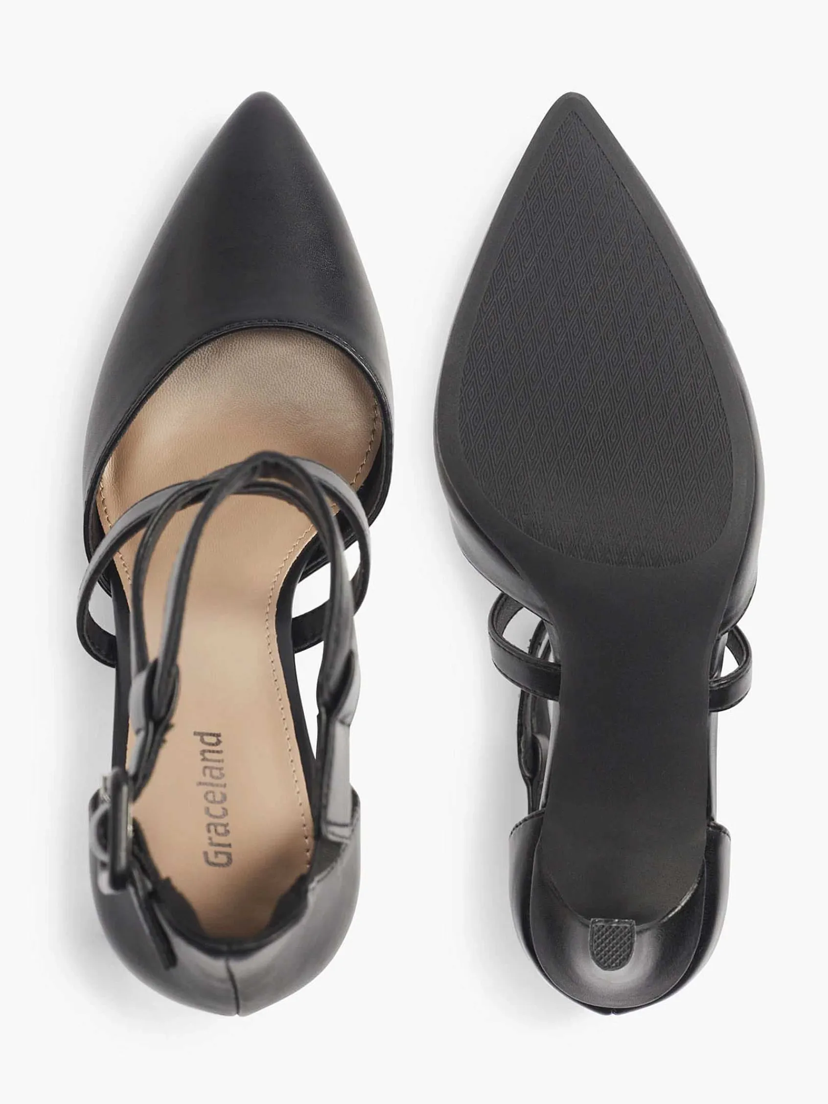 Hoge Hakken|Graceland Zwarte Pump Gespsluiting