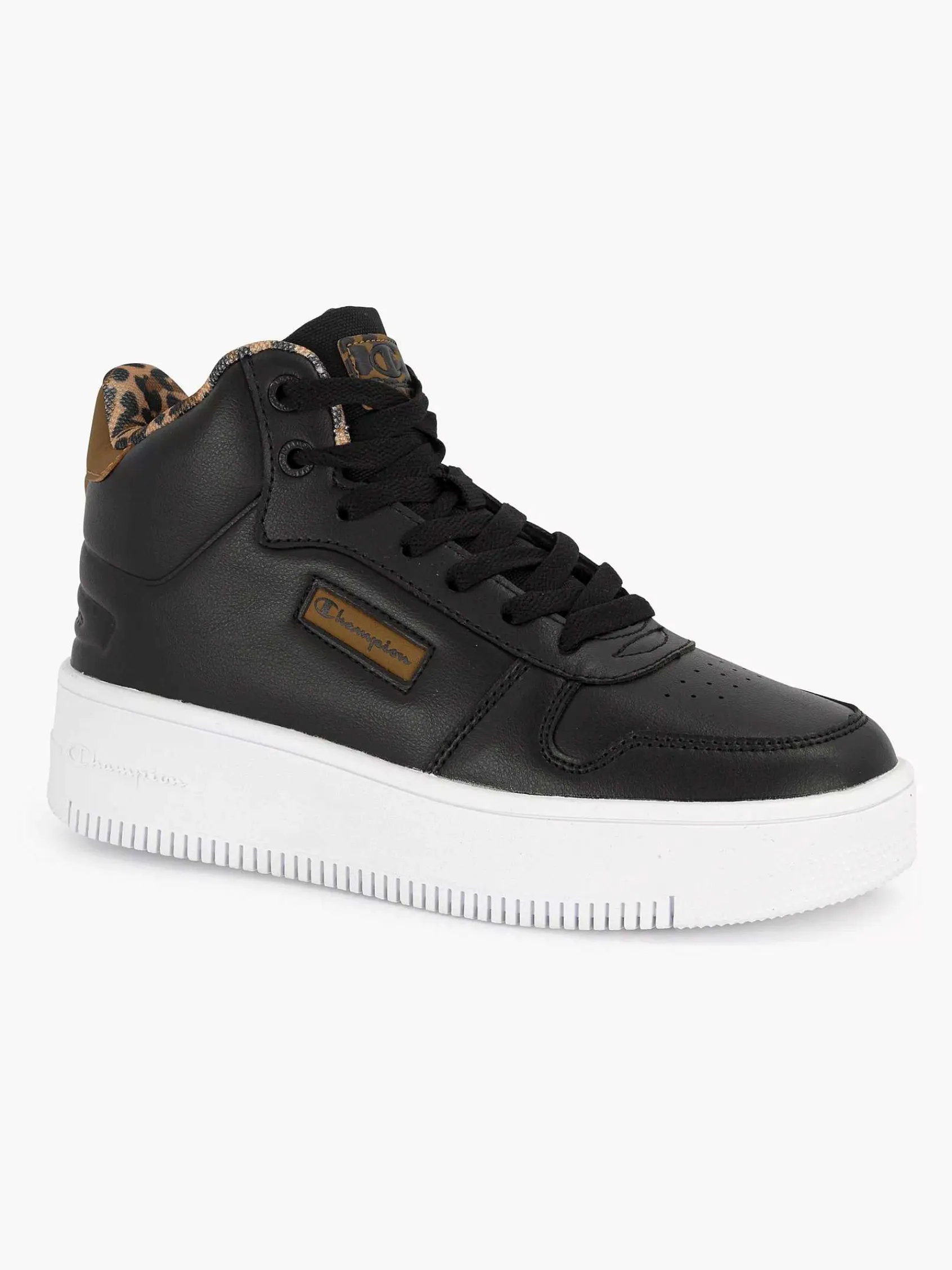 Sneakers|Champion Zwarte Rebound Platform Mid Animalier