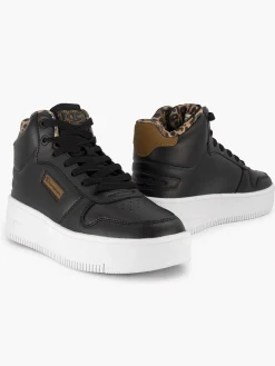 Sneakers|Champion Zwarte Rebound Platform Mid Animalier